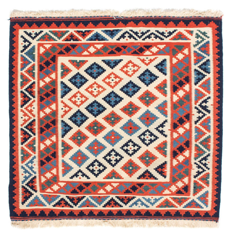 Kelim Rug - Oriental square  - 110 x 104 cm - rust