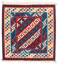 Kelim Rug - Oriental square  - 105 x 104 cm - multicolored