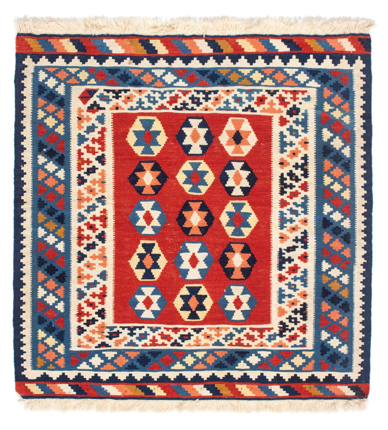 Kelim Rug - Oriental square  - 110 x 105 cm - blue