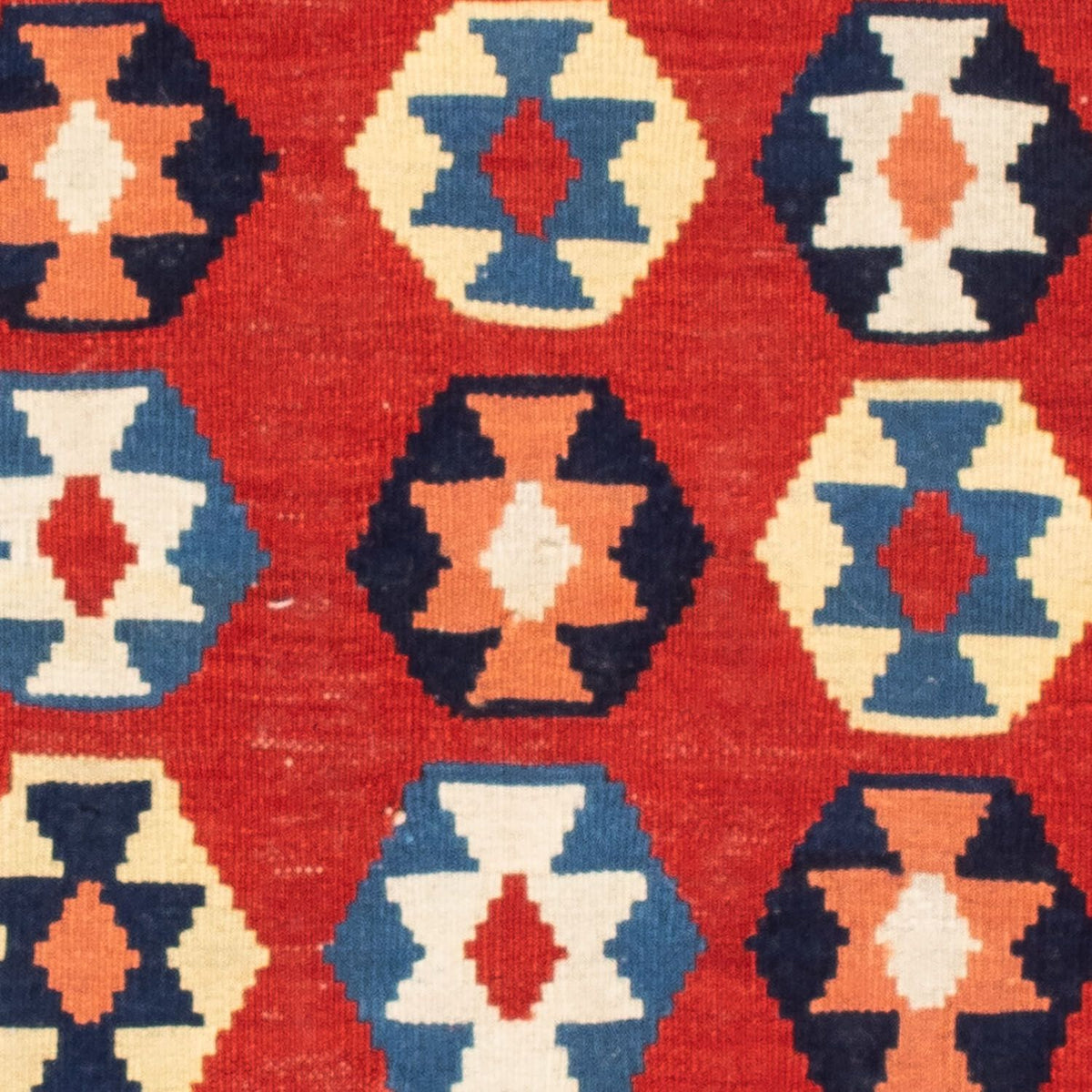 Kelim Rug - Oriental square  - 110 x 105 cm - blue