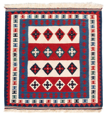 Kelim Rug - Oriental square  - 106 x 103 cm - blue