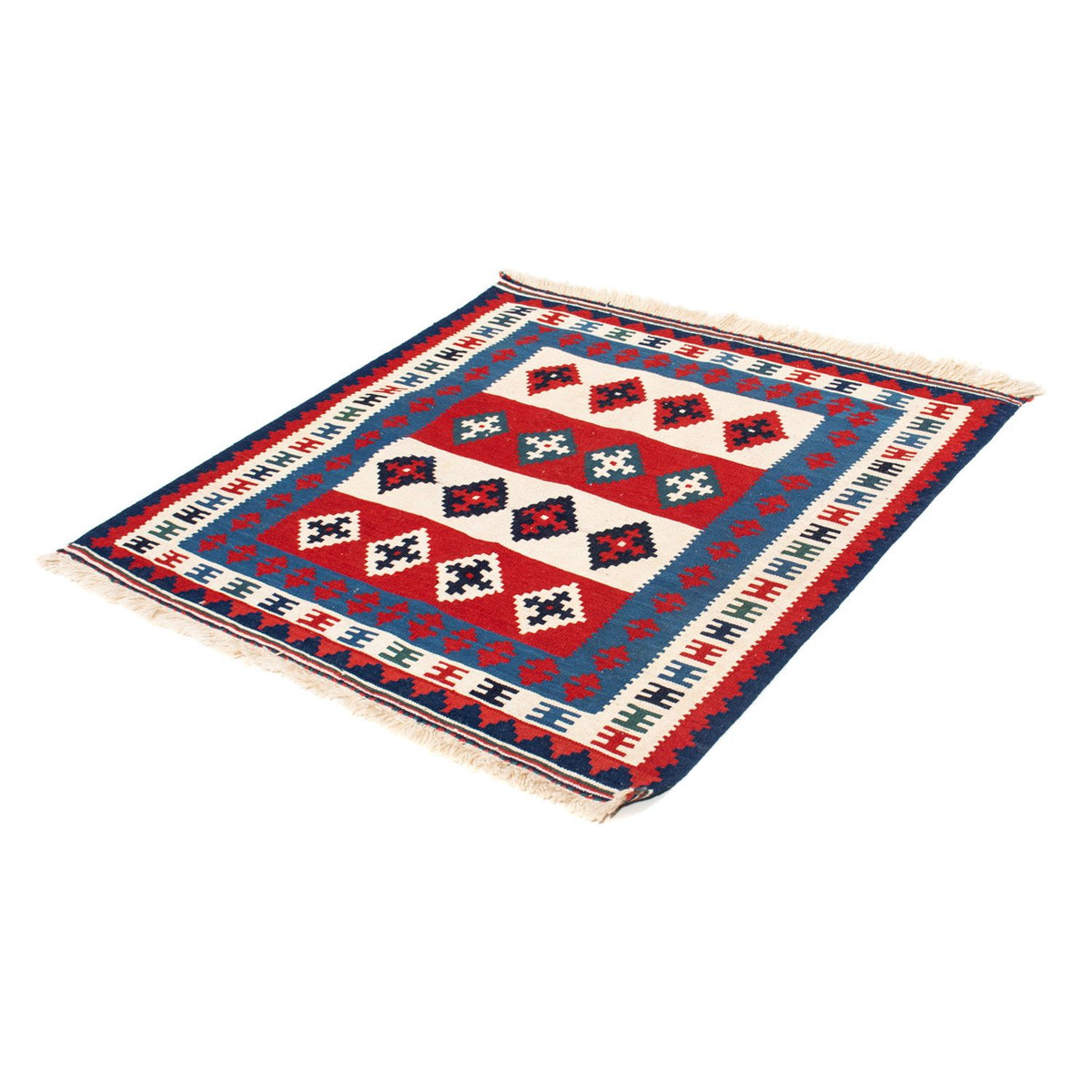 Kelim Rug - Oriental square  - 106 x 103 cm - blue