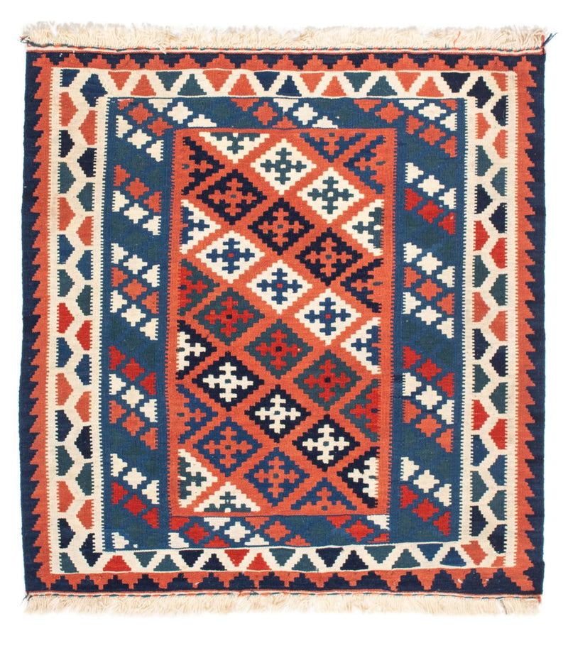 Kelim Rug - Oriental square  - 100 x 96 cm - blue