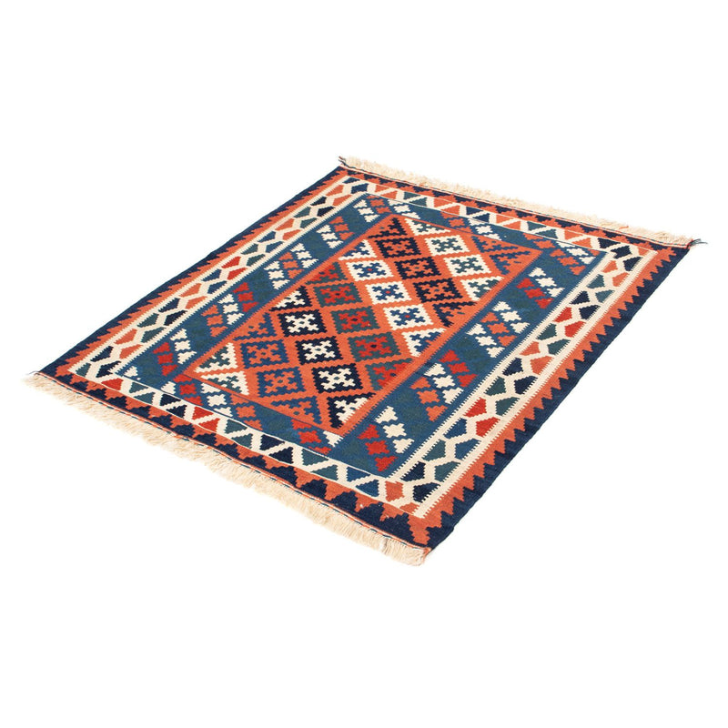 Kelim Rug - Oriental square  - 100 x 96 cm - blue