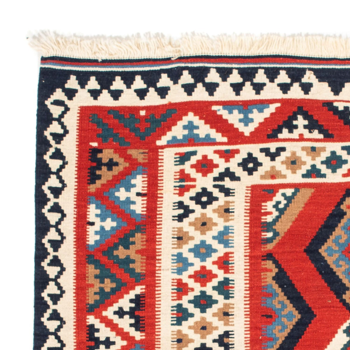 Kelim Rug - Oriental square  - 105 x 102 cm - red