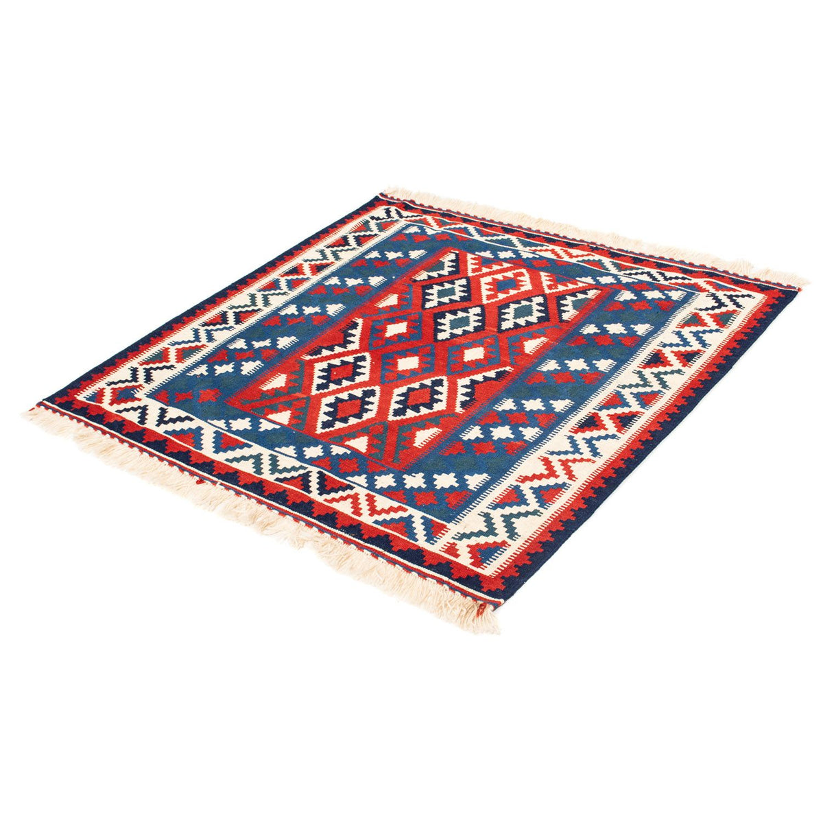 Kelim Rug - Oriental square  - 104 x 103 cm - dark blue