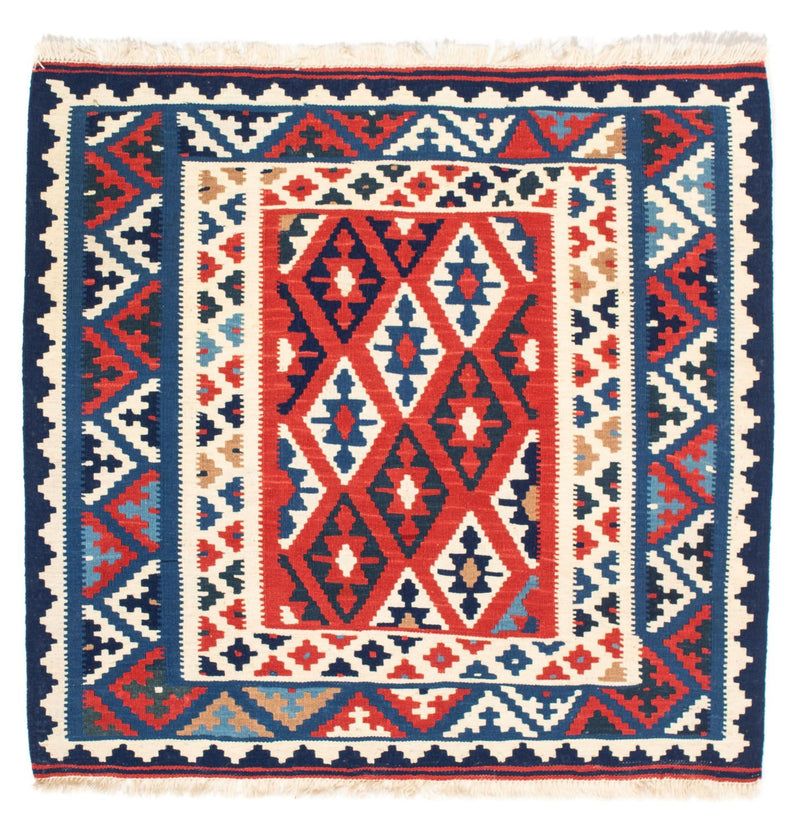 Kelim Rug - Oriental square  - 102 x 100 cm - blue