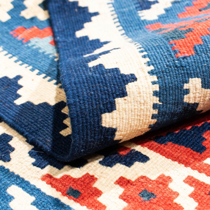 Kelim Rug - Oriental square  - 102 x 100 cm - blue