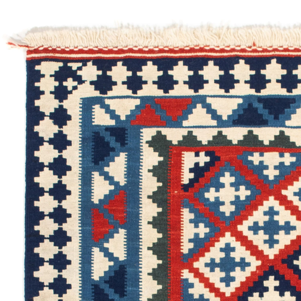 Kelim Rug - Oriental square  - 100 x 100 cm - blue