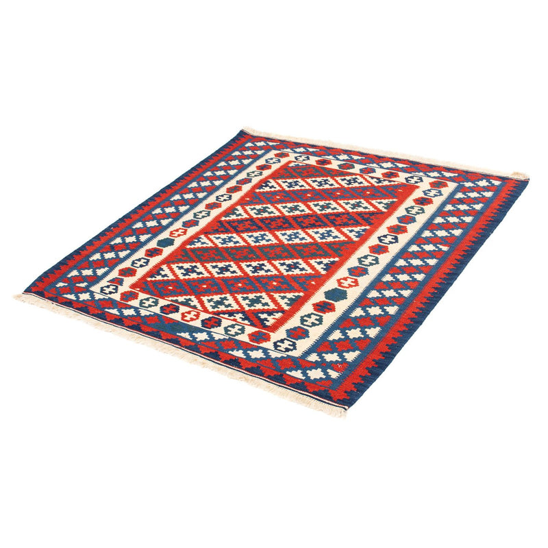 Kelim Rug - Oriental square  - 102 x 102 cm - dark red