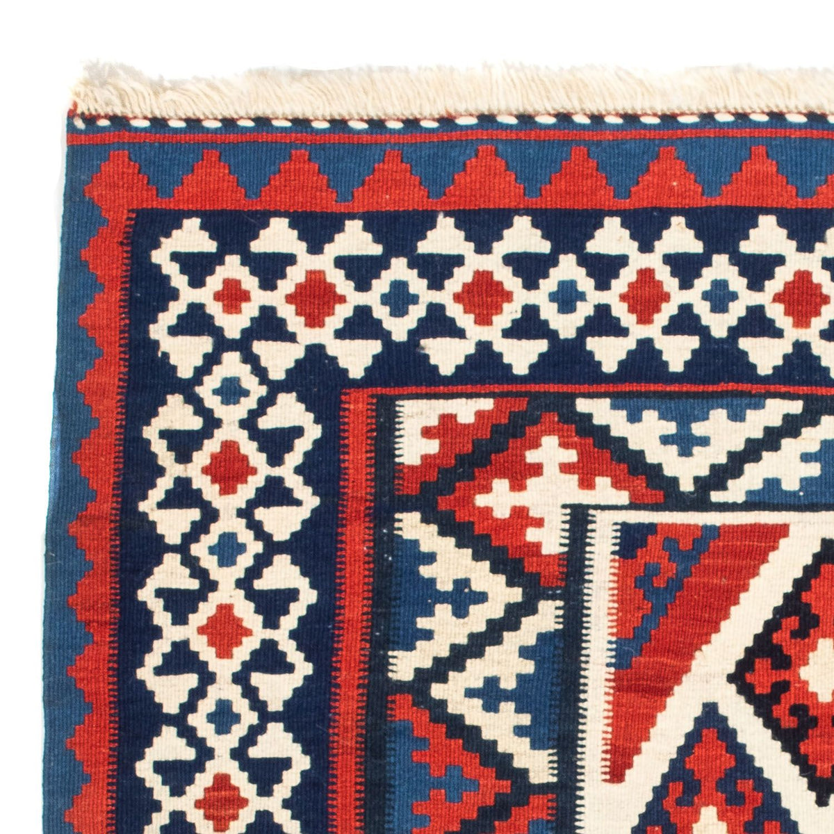 Kelim Rug - Oriental square  - 100 x 100 cm - red