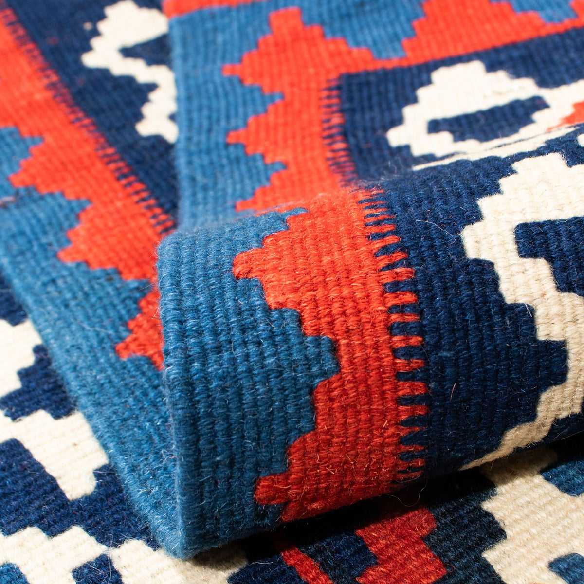 Kelim Rug - Oriental square  - 100 x 100 cm - red