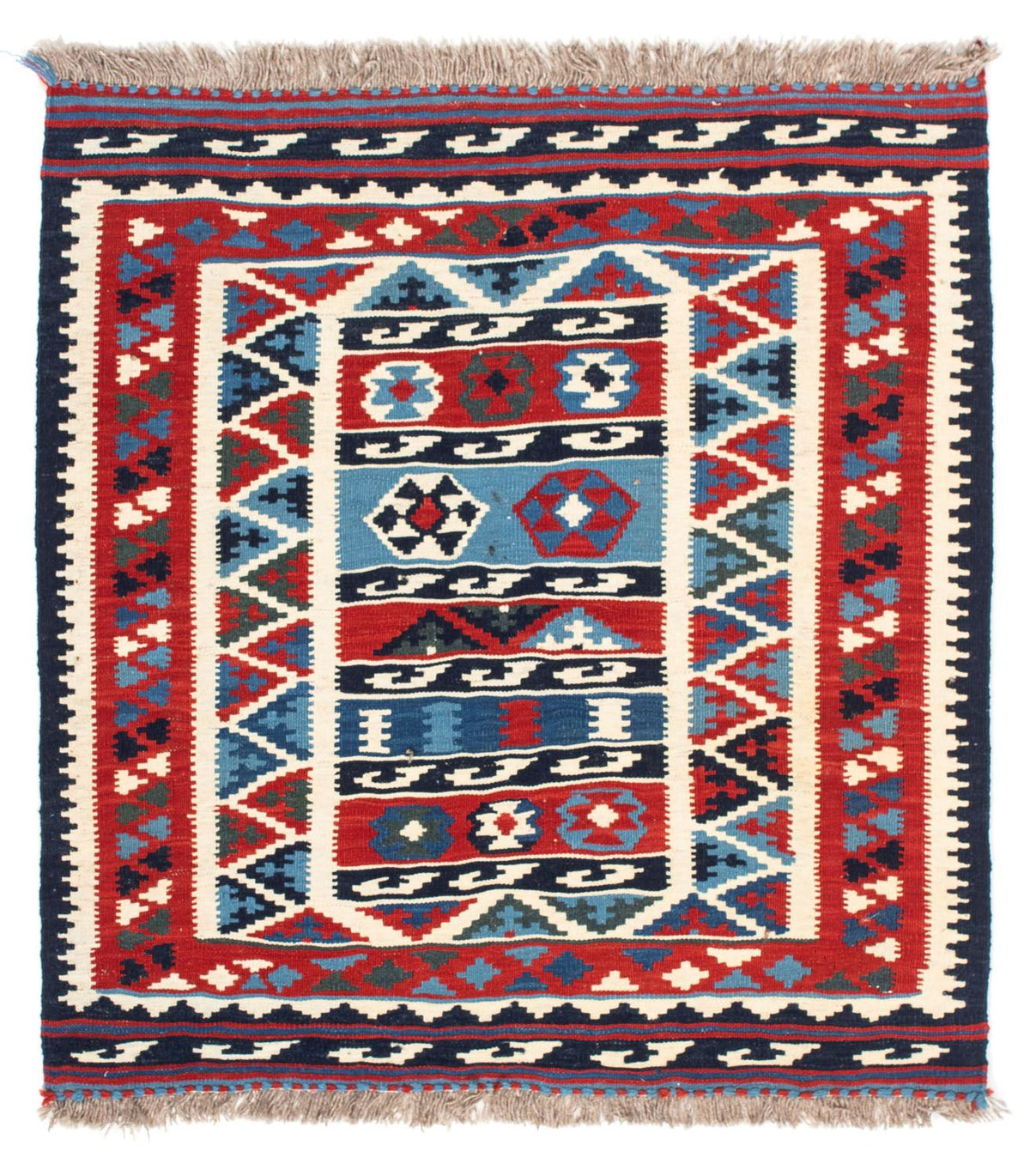 Kelim Rug - Oriental square  - 104 x 99 cm - multicolored