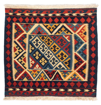 Kelim Rug - Oriental square  - 110 x 109 cm - red