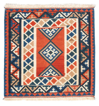 Kelim Rug - Oriental square  - 102 x 102 cm - rust