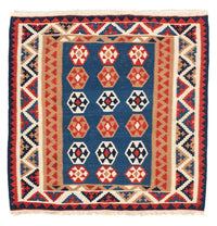 Kelim Rug - Oriental square  - 104 x 102 cm - blue