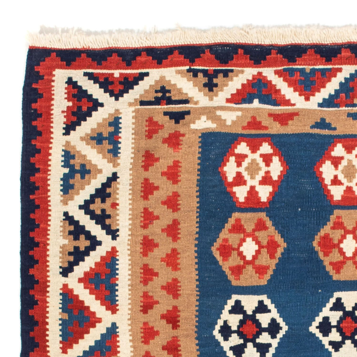 Kelim Rug - Oriental square  - 104 x 102 cm - blue