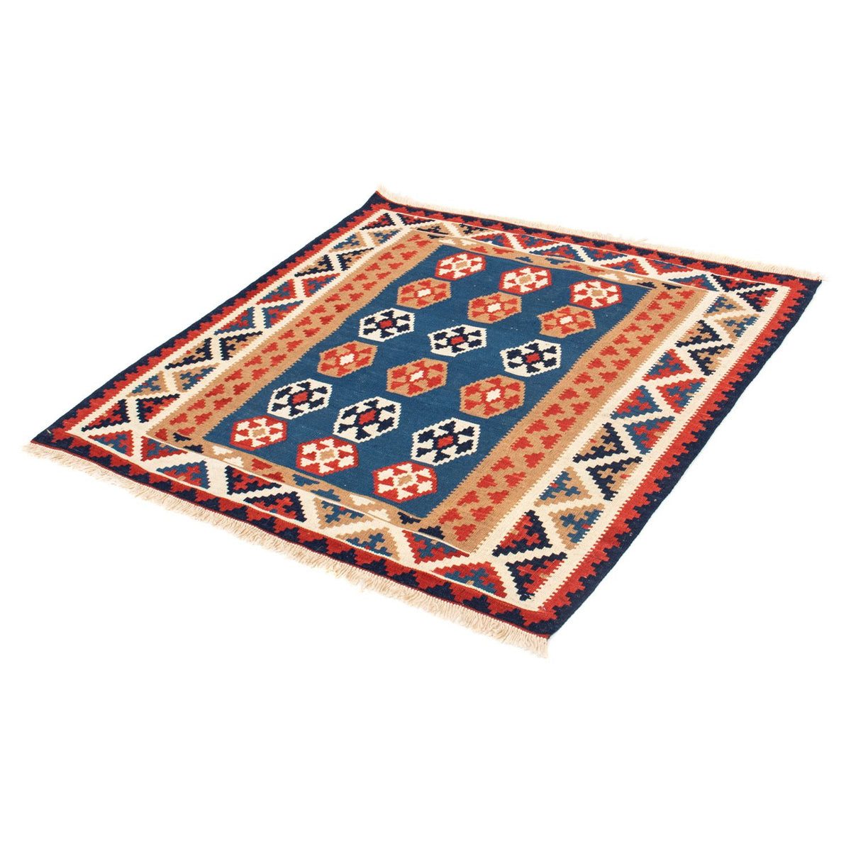 Kelim Rug - Oriental square  - 104 x 102 cm - blue