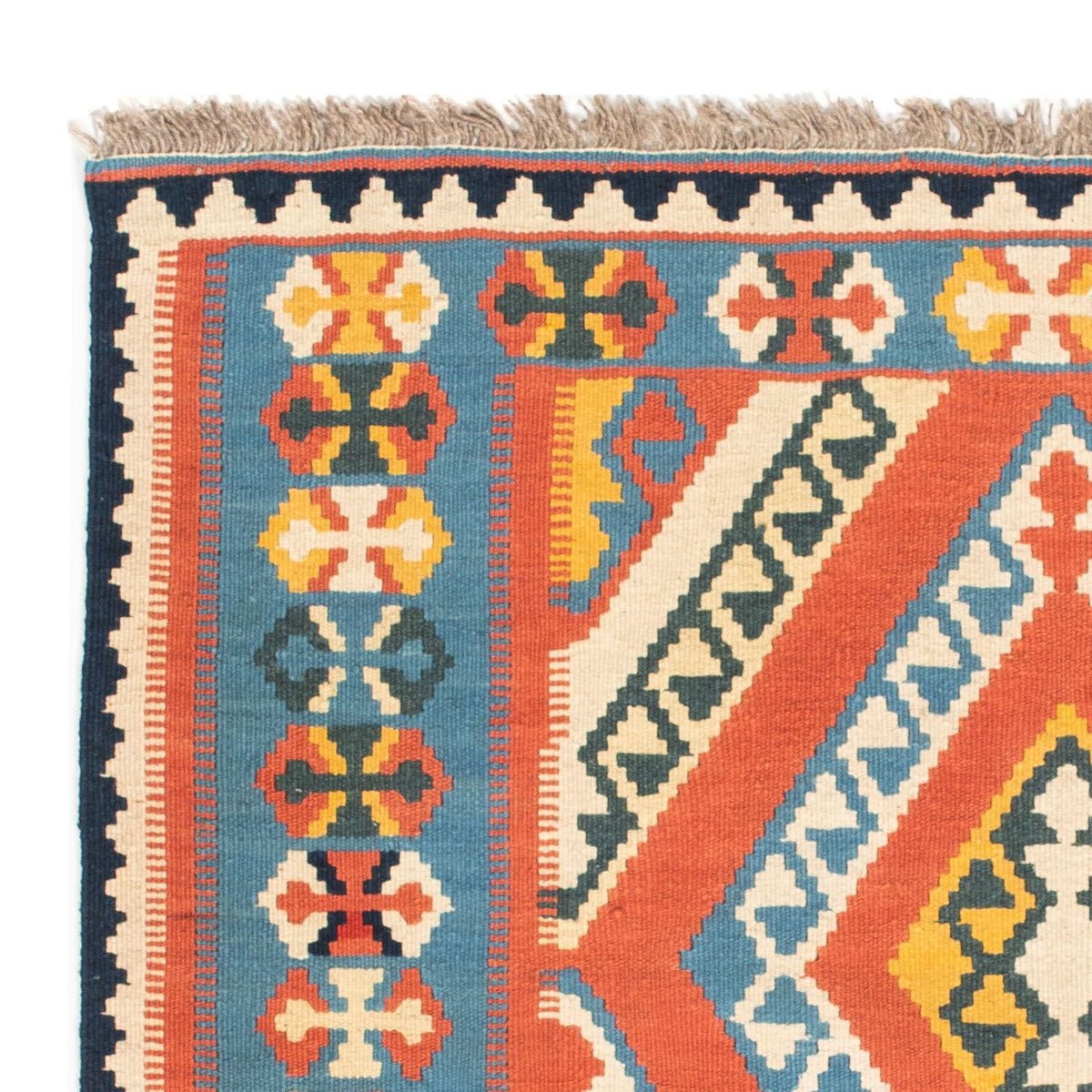 Kelim Rug - Oriental square  - 107 x 100 cm - orange