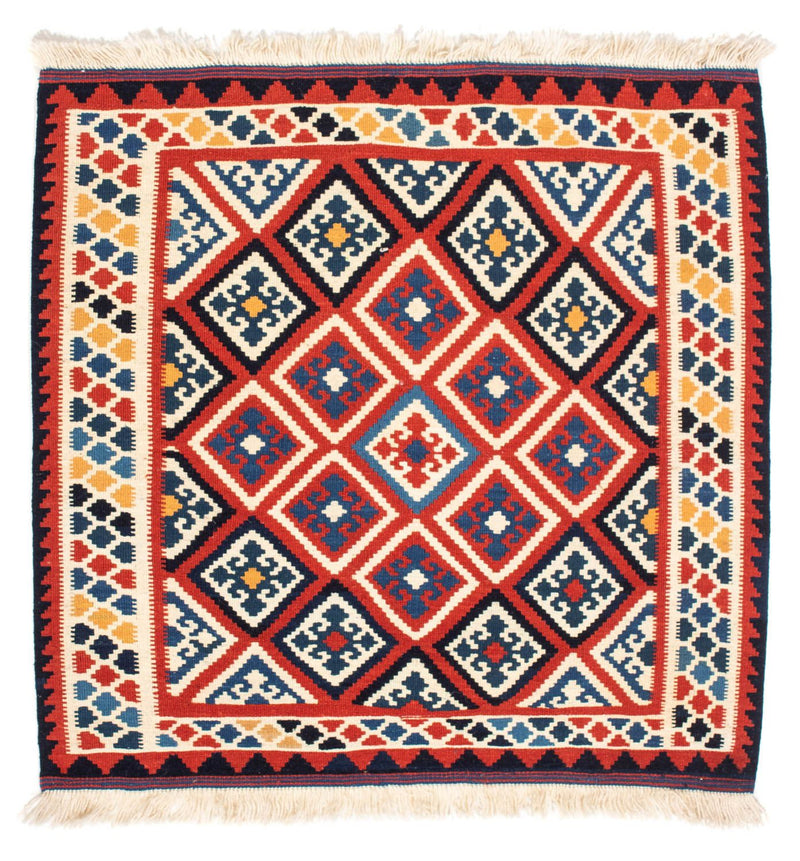 Kelim Rug - Oriental square  - 106 x 105 cm - red