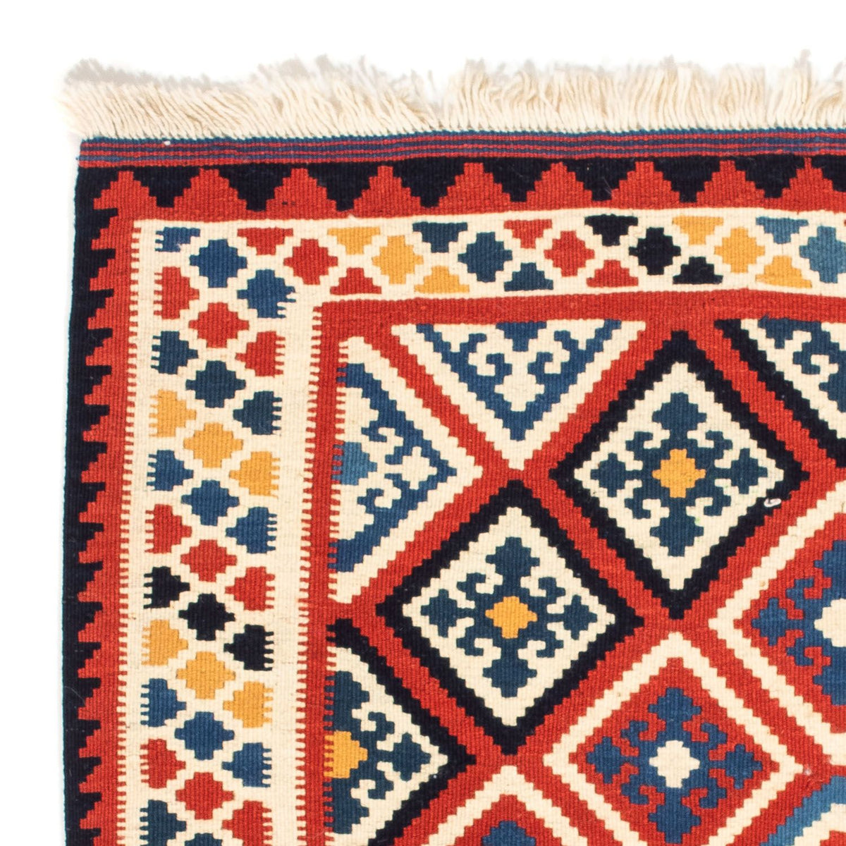 Kelim Rug - Oriental square  - 106 x 105 cm - red