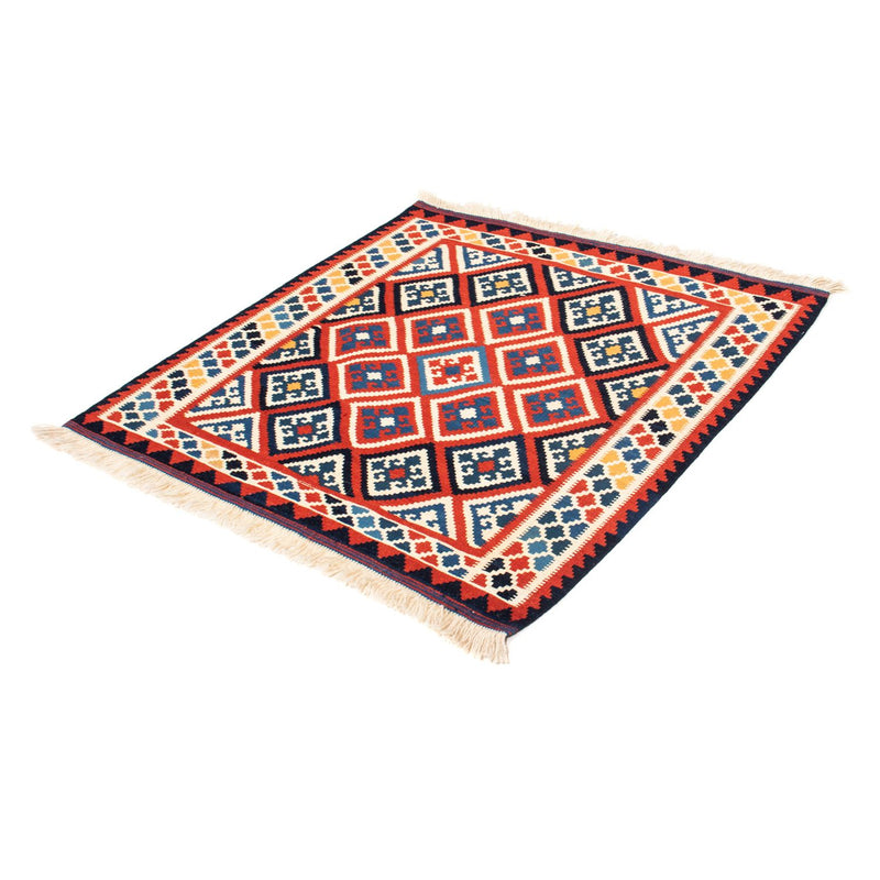 Kelim Rug - Oriental square  - 106 x 105 cm - red