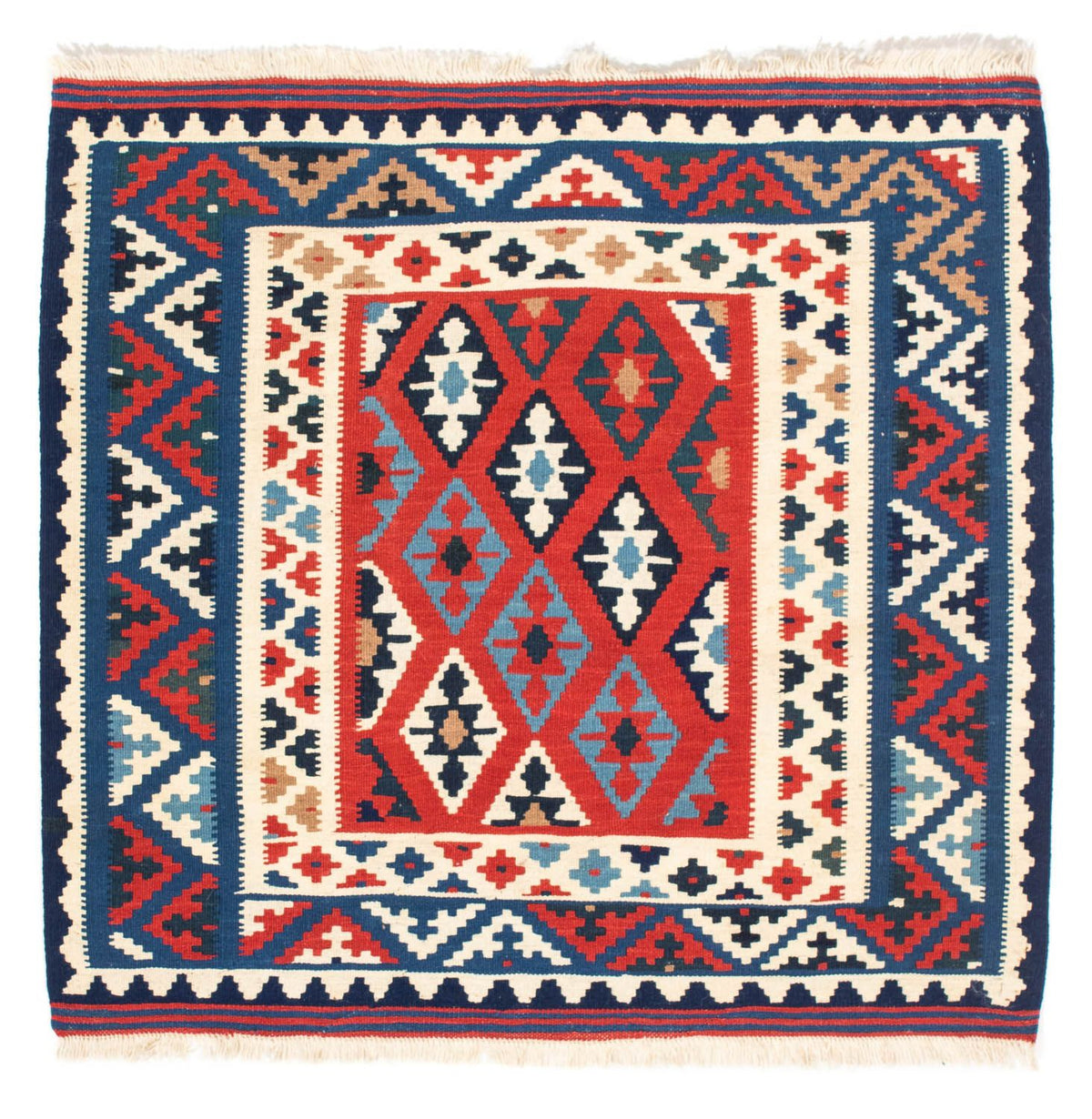 Kelim Rug - Oriental square  - 104 x 100 cm - dark blue