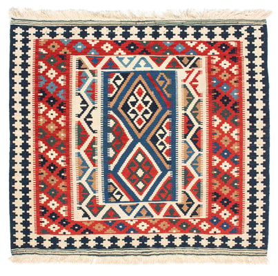 Kelim Rug - Oriental square  - 104 x 99 cm - red