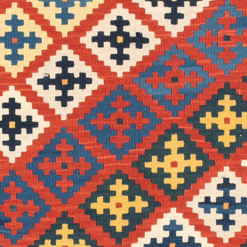 Kelim Rug - Oriental square  - 106 x 102 cm - dark red