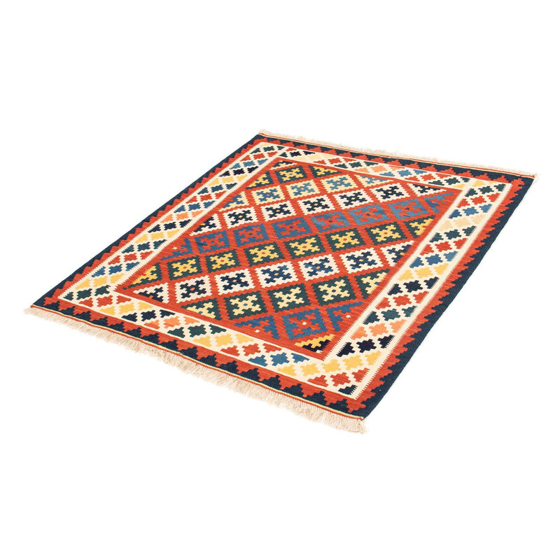 Kelim Rug - Oriental square  - 106 x 102 cm - dark red