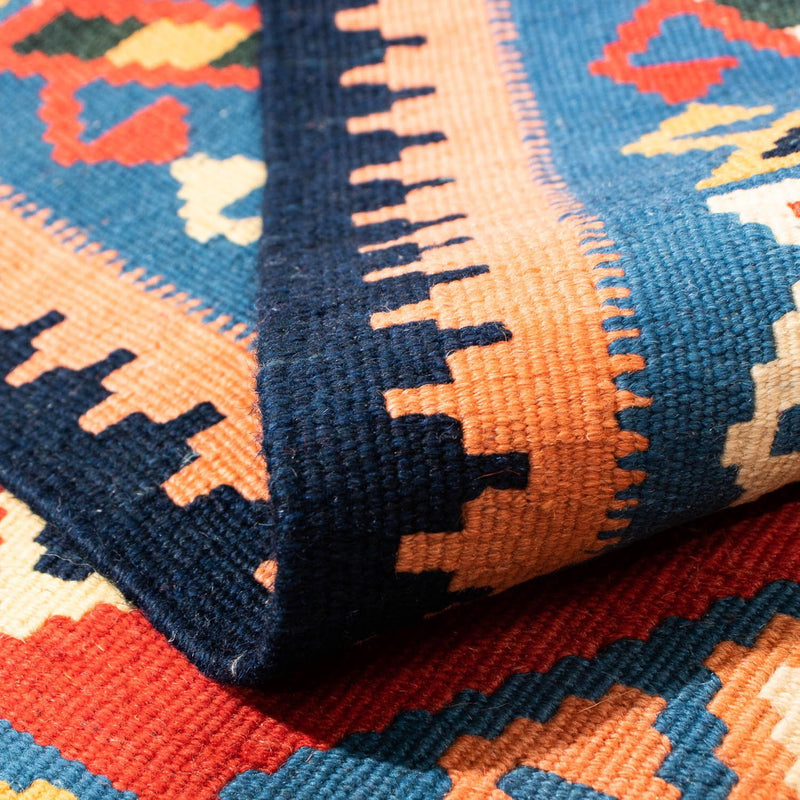 Kelim Rug - Oriental square  - 105 x 104 cm - dark red