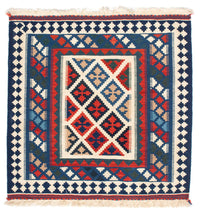 Kelim Rug - Oriental square  - 104 x 103 cm - blue