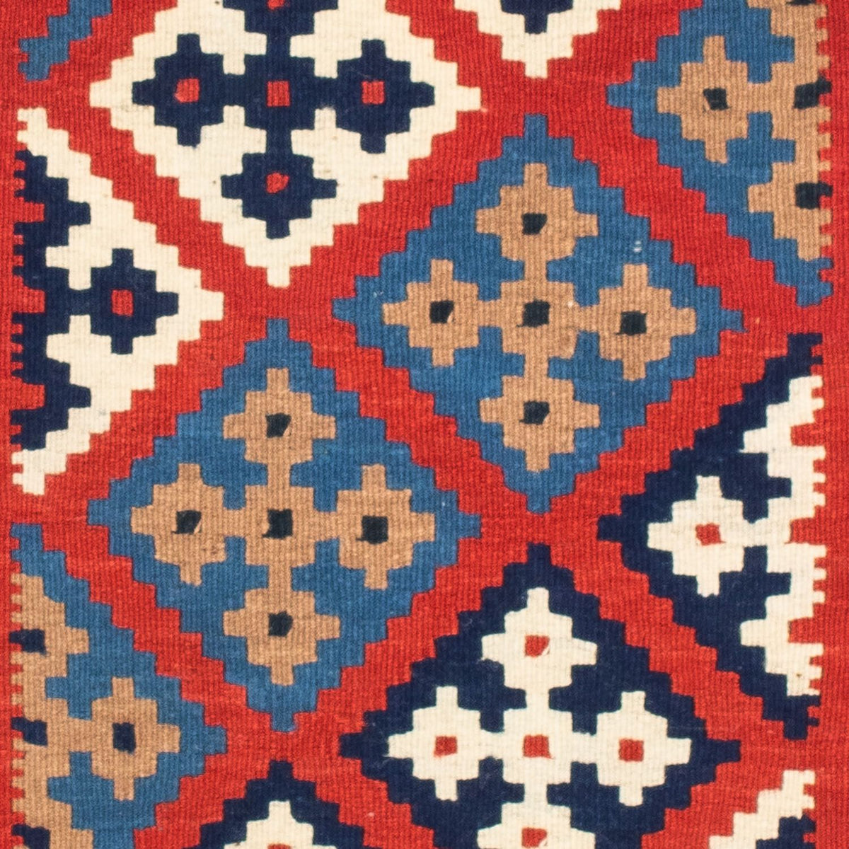 Kelim Rug - Oriental square  - 103 x 101 cm - red