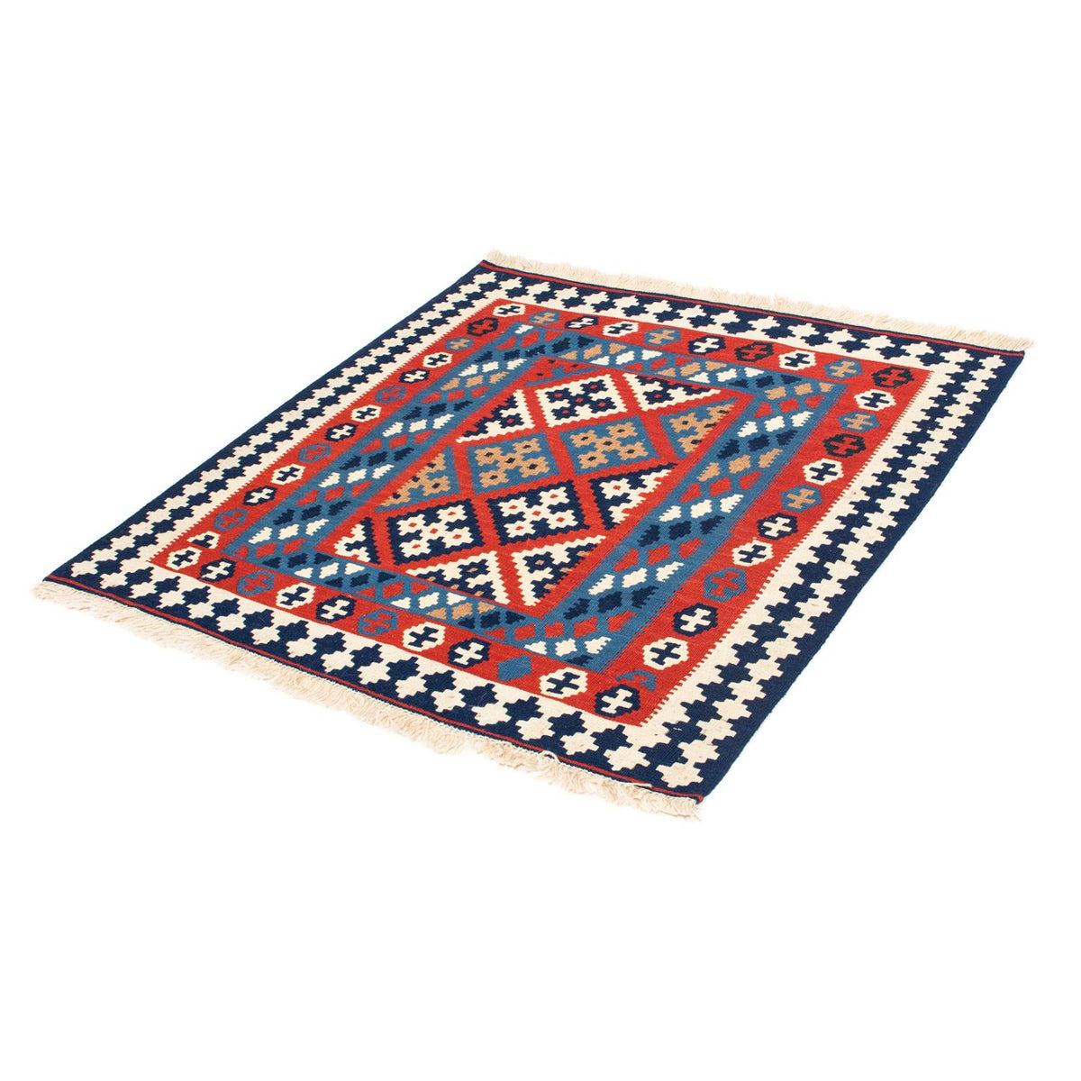 Kelim Rug - Oriental square  - 103 x 101 cm - red