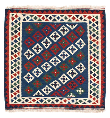 Kelim Rug - Oriental square  - 100 x 100 cm - dark blue