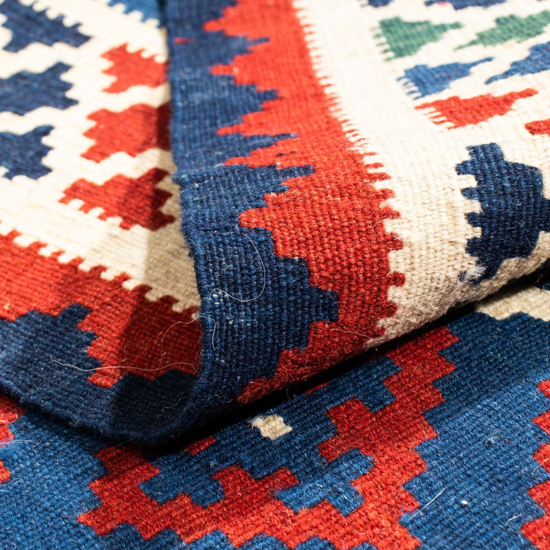 Kelim Rug - Oriental square  - 100 x 100 cm - dark blue