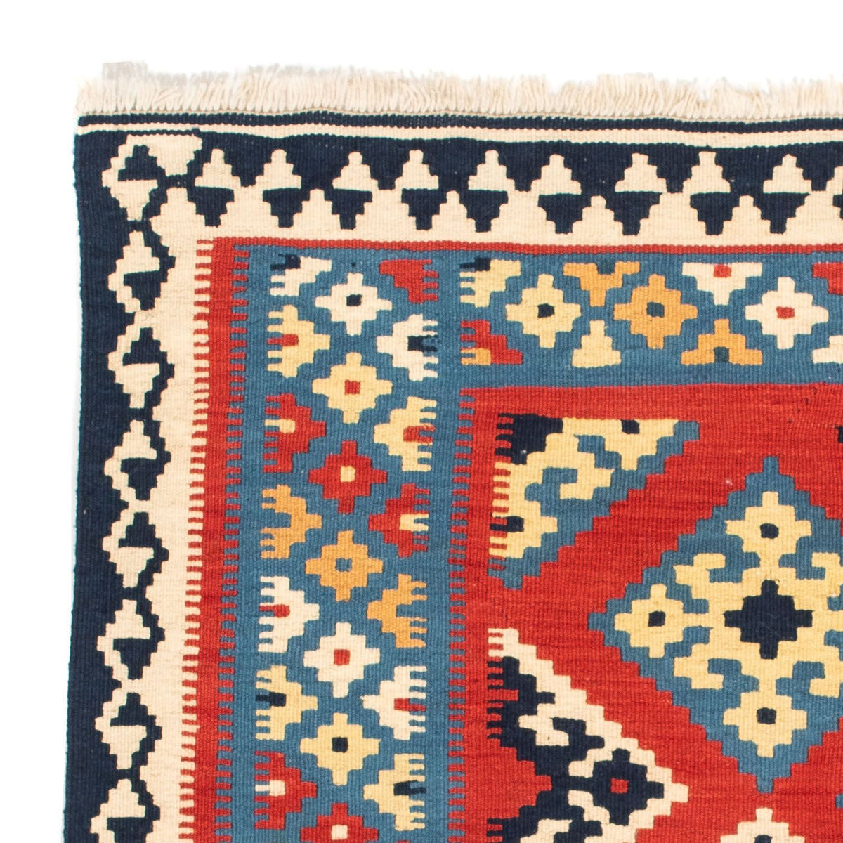 Kelim Rug - Oriental square  - 105 x 105 cm - red