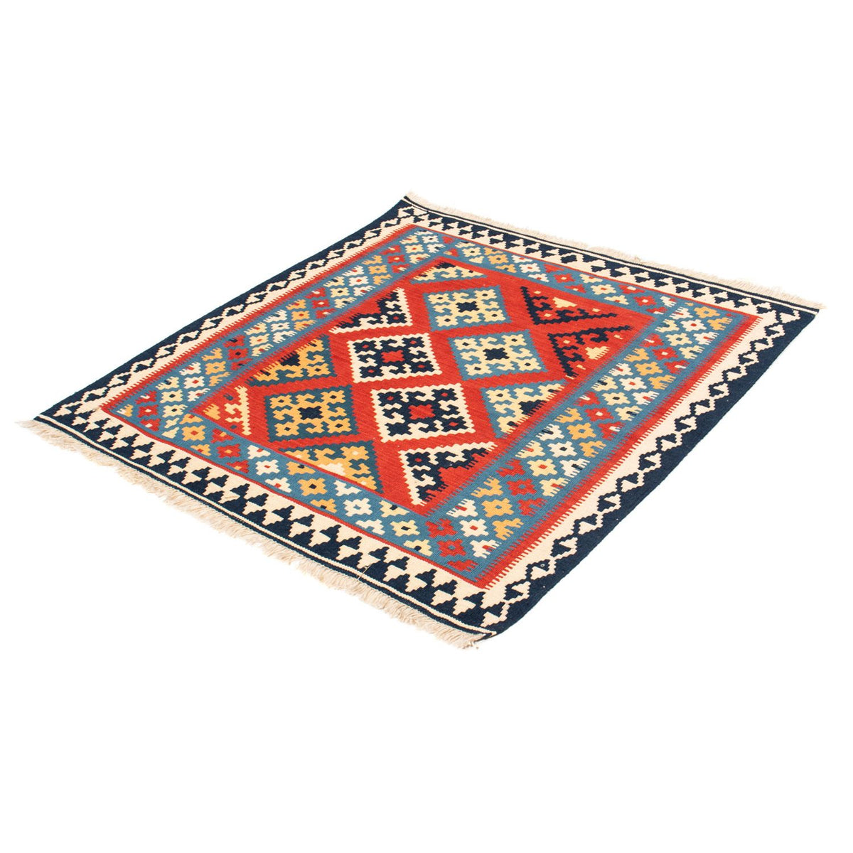 Kelim Rug - Oriental square  - 105 x 105 cm - red