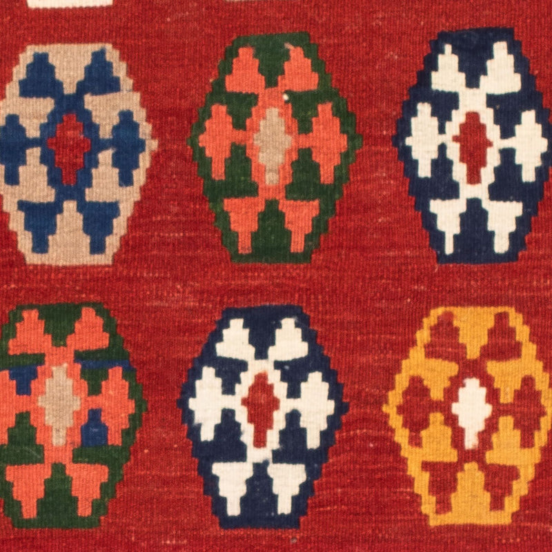 Kelim Rug - Oriental square  - 96 x 95 cm - dark red