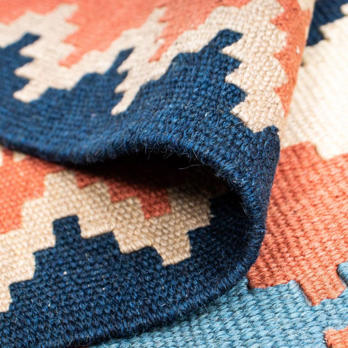 Kelim Rug - Oriental - 200 x 159 cm - blue