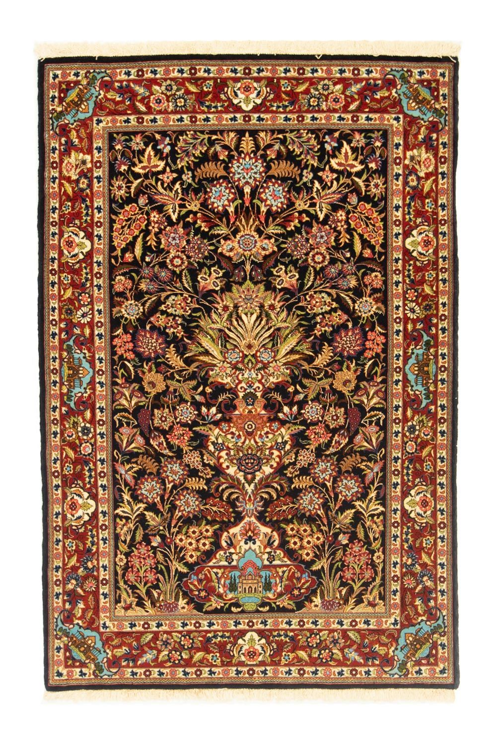 Perser Rug - Ghom - 156 x 102 cm - black