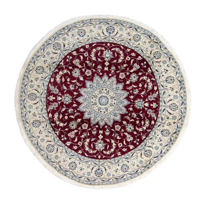 Perser Rug - Nain round  - 252 x 252 cm - dark red