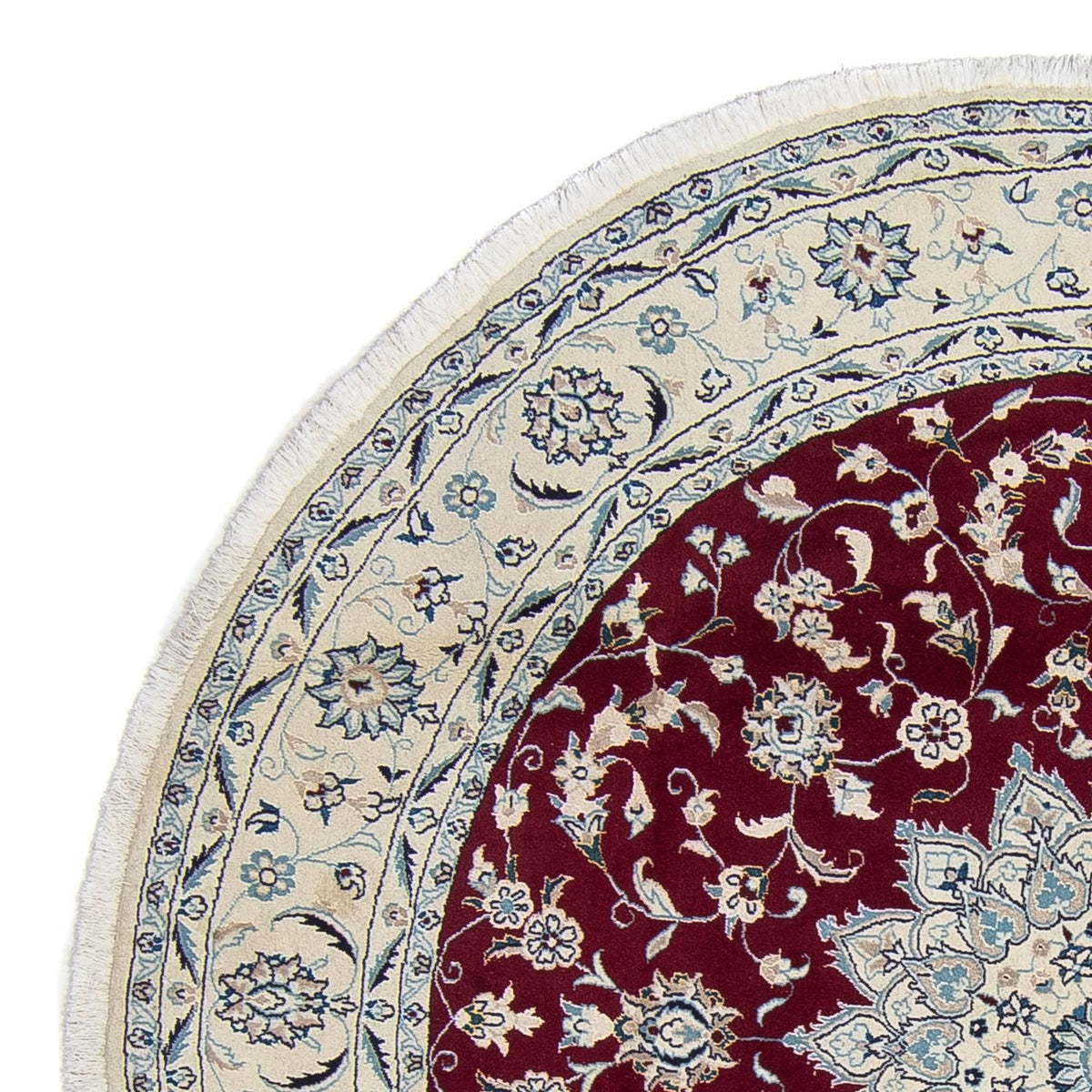 Perser Rug - Nain round  - 252 x 252 cm - dark red