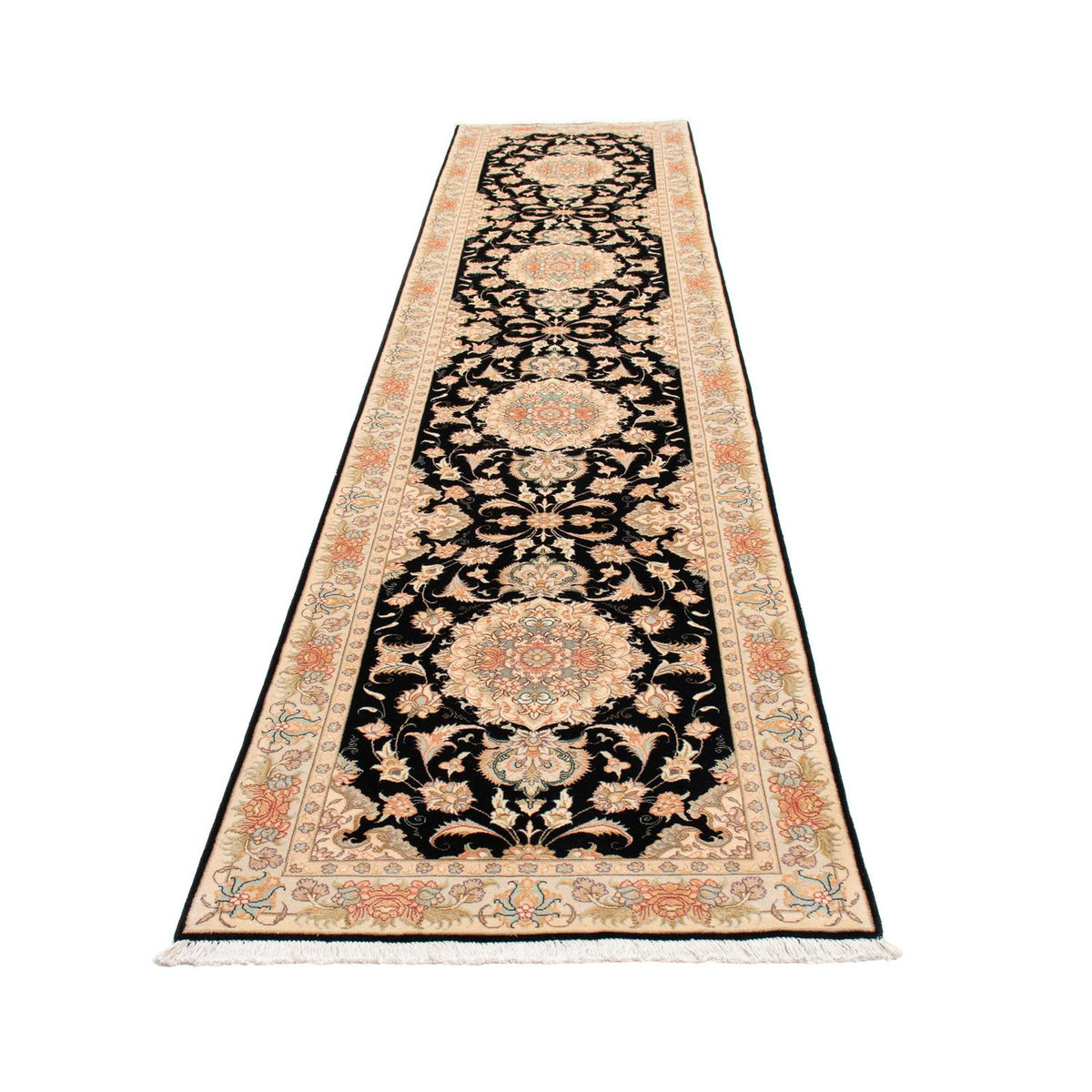 Runner Perser Rug - Tabriz - Royal - 417 x 87 cm - dark blue