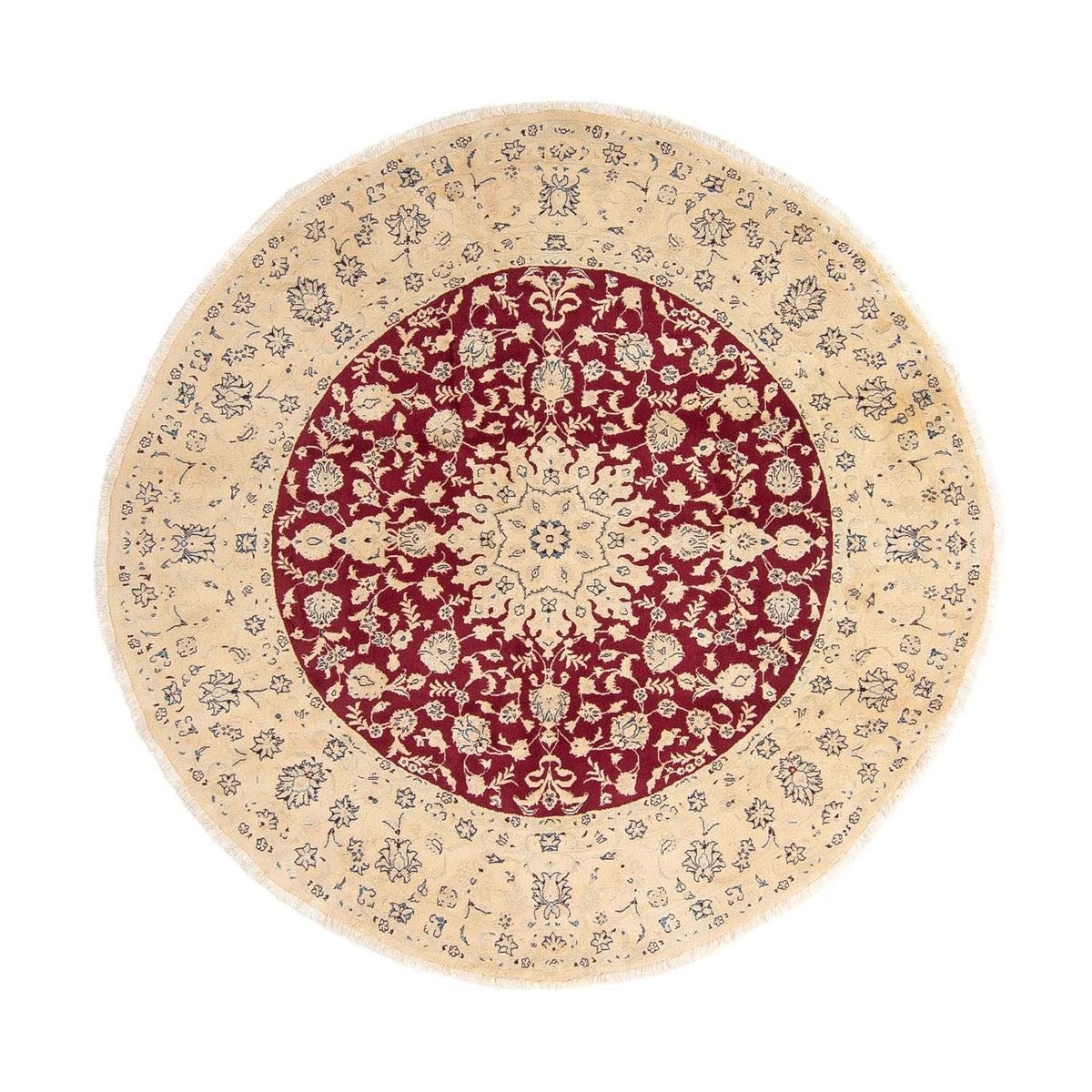 Perser Rug - Nain round  - 242 x 242 cm - dark red