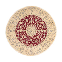 Perser Rug - Nain round  - 242 x 242 cm - dark red