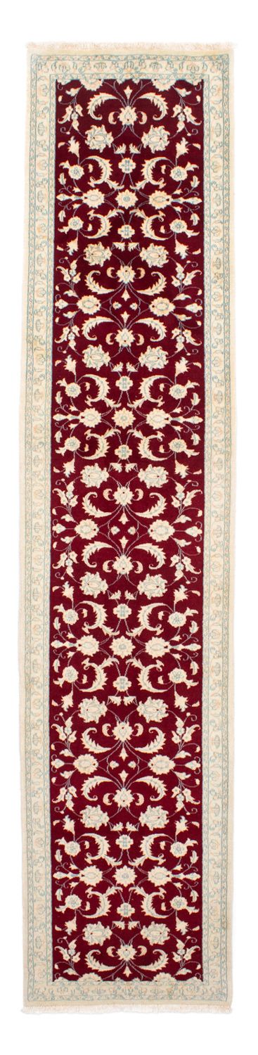 Runner Perser Rug - Nain - 382 x 83 cm - dark red
