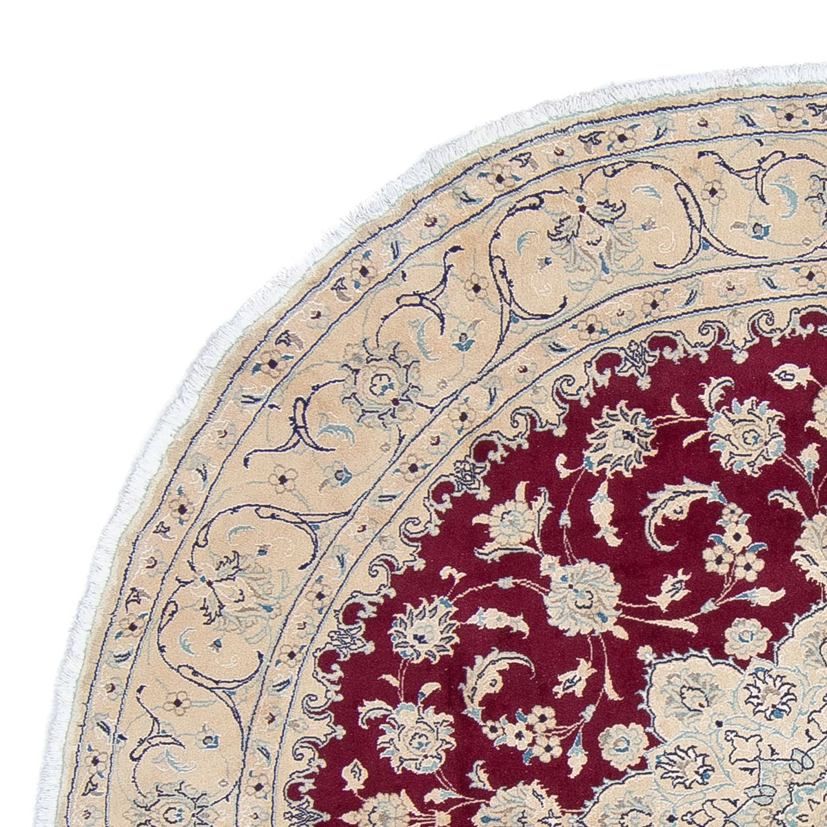 Perser Rug - Nain round  - 246 x 246 cm - dark red