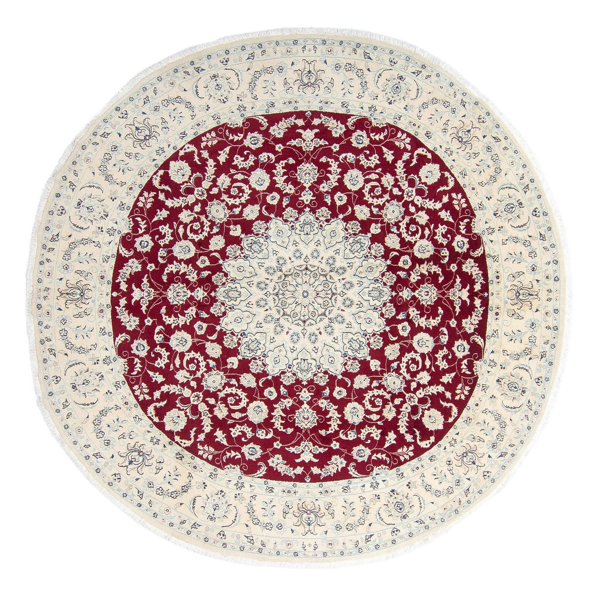 Perser Rug - Nain round  - 302 x 302 cm - dark red