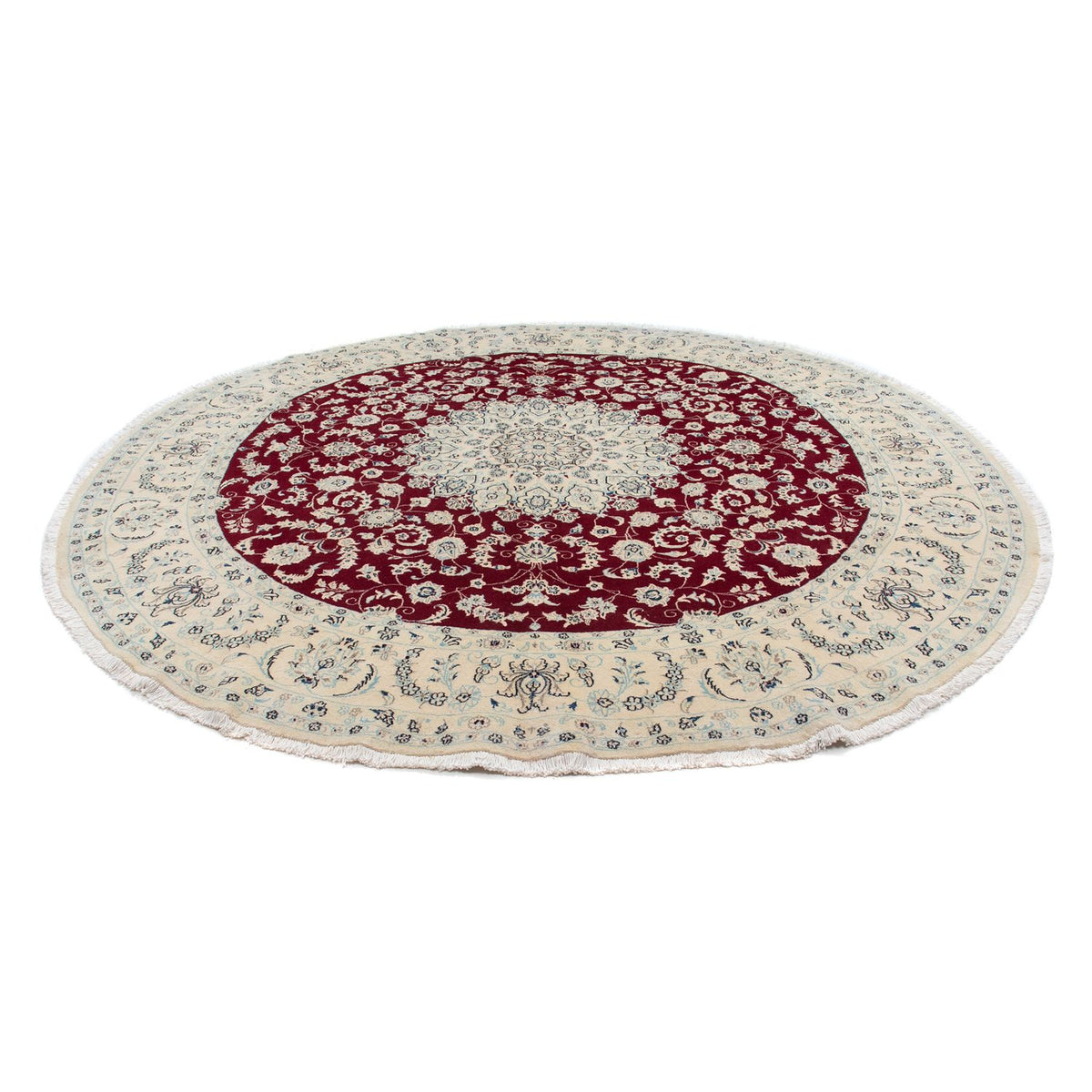 Perser Rug - Nain round  - 302 x 302 cm - dark red